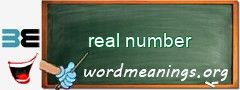 WordMeaning blackboard for real number